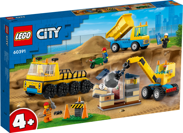 LEGO® City - 60391 - Baufahrzeuge und Kran mit Abrissbirne