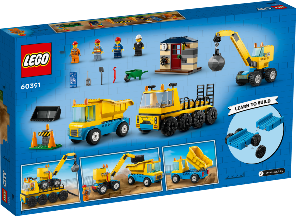 LEGO® City - 60391 - Baufahrzeuge und Kran mit Abrissbirne
