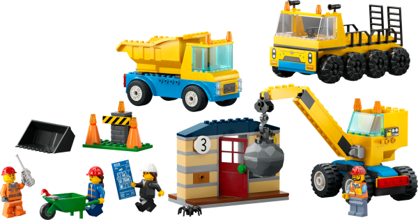 LEGO® City - 60391 - Baufahrzeuge und Kran mit Abrissbirne