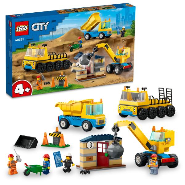 LEGO® City - 60391 - Baufahrzeuge und Kran mit Abrissbirne